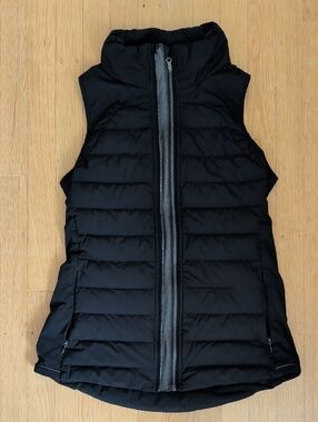 lululemon athletica Black Quilted Puffer Vest with High Collar